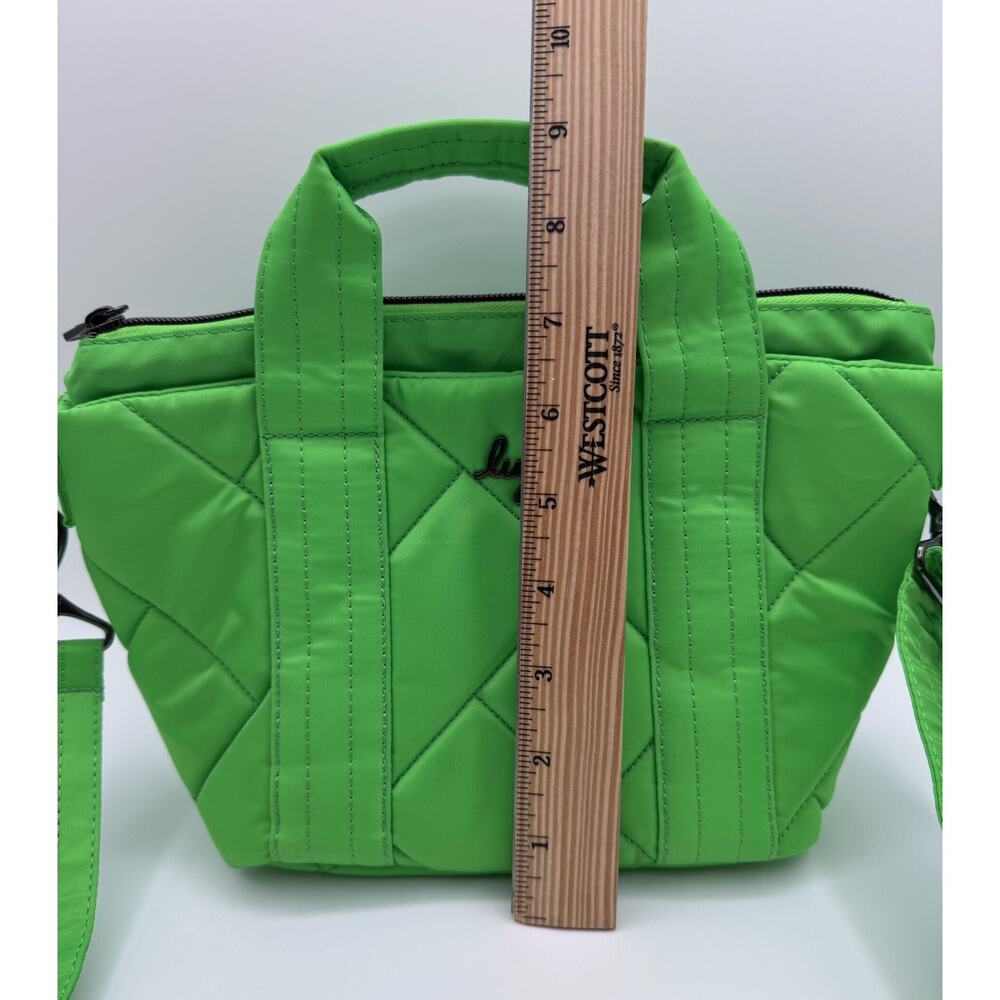 Lug Dory Mini Crossbody Satchel Convertible Purse Bag Lime Green Handles - Picture 8 of 10